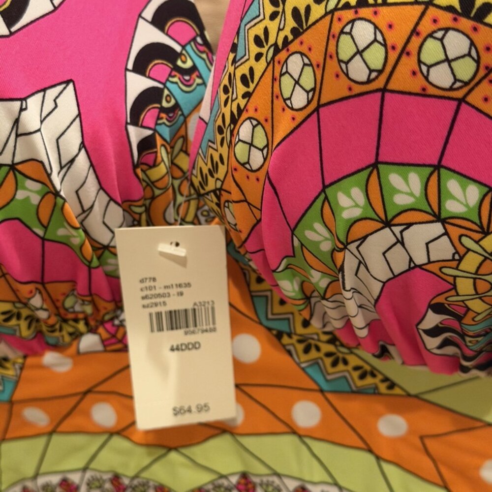 NWT Lane Bryant Swim Top Cacique Tankini 44DDD Underwire Molded Cup Adjust Strap - Picture 4 of 11